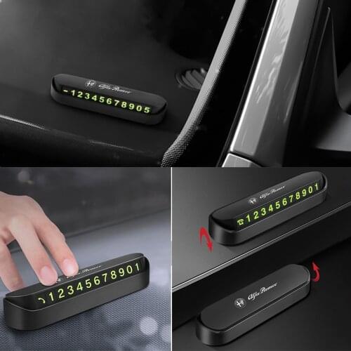 1pcs Car Temporary Parking Card Number Plate Parking Card Luminous Parking Phone Number Card for Alfa Romeo 159 156 Giulietta