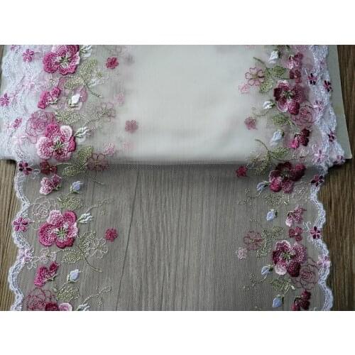 10Yards Light Blue Exquisite Embroidered Flower Lace Trim High Quality Two Edges Fabric DIY Craft Clothing Accessories New