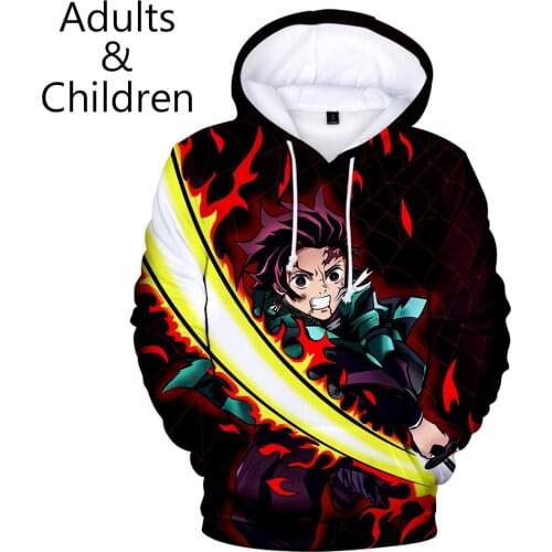 2020 Creative printed Comic Ghost Blade 3D Hoodies Men Women Autumn white children Sweatshirt Demon Slayer Hooded Clothes
