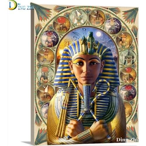 5D Egyptian Pharaoh Diamond Painting Cross Stitch Diamond Art Gothic Art Portrait Embroidery Full Square/Round Drill Home Decor