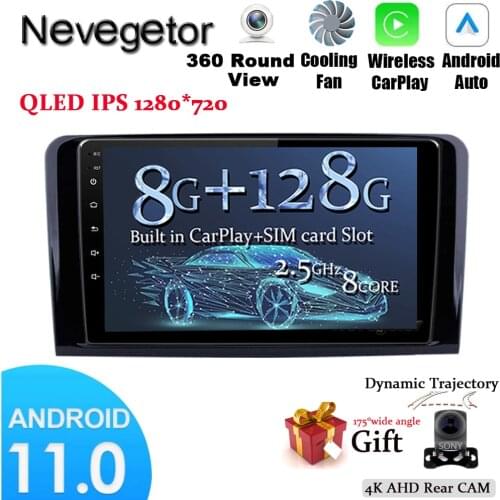 Car Radio Multimedia Player GPS Navigation Android 11 For Mercedes-Benz GL ML CLASS W164 X164 Car Multimedia Player