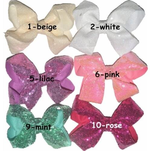 20pcs/lot Handmade sequin fabric bows with clips , colorful craft hair accessory hair bows