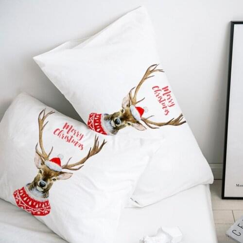 3D HD Custom Pillow Case Pillowcase 50x70 50x75 50x80 70x70 Decorative Pillow Cover Christmas Gift Cute Deer Bedding