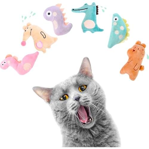 Cheap Plush Cat Toy Interactive Catnip Toy Dinosaur Bear Crocodile Shape Toys for Cat Accessories Pet Supplies Catnip Inside