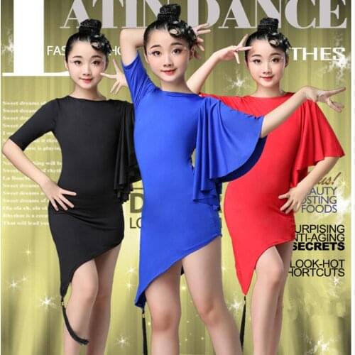 2020 Children Latin Dance Dress News Swing Dance Dress Fringed Tango Salsa Ballroom Kids Dresses for Girls Costume Competition