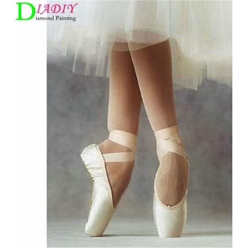 DIY 3D Diamond Painting Cross Stitch Ballet foot Pattern Rhinestones Elegant High-heeled Full Diamond Embroidery Kits