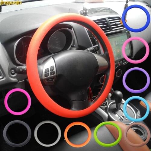 Jingyuqin Silicone Steering Wheel Cover Shell Skidproof Odorless For VW Audi Nissan Peugeot Mazda Toyota Lexus Honda KIA Hyundai
