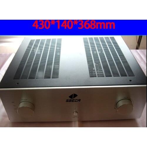 KYYSLB 430*140*368mm AMP-140B Large Power Amplifier Chassis Box House DIY Enclosure with Switch Feet Amplifier Case Shell