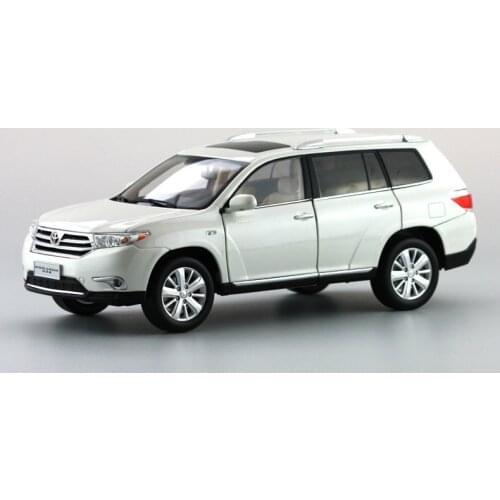 1:18 Diecast Model for Toyota Highlander 2012 White SUV Rare Alloy Toy Car Miniature Collection Gift