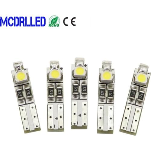 Mcdrlled 10PCS T5 LED Blubs Instrument Lights 0.2W Led Canbus White Red Yollow 3528 SMD Auto Lamp Dashboard Light 12V 24V