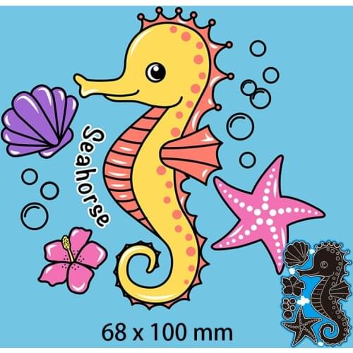Metal Cutting Dies Hippocampus Starfish Shell New Scrapbook Decoration Template Embossing DIY Paper Card Craft 68*100mm