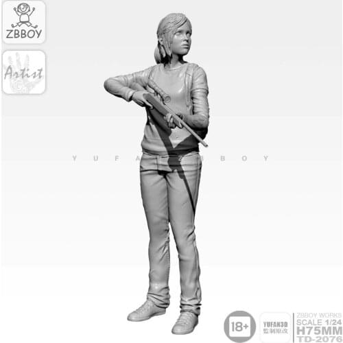 1/24 Resin Kits girl resin Soldier self-assembled TD-2076