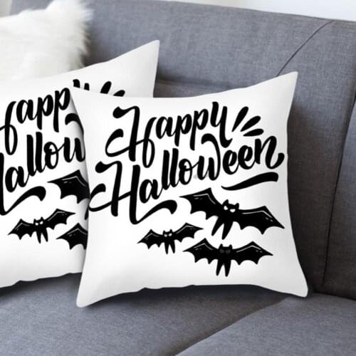 Cushion Cover Eco-friendly Pillow Cover Cartoon Pattern Peach Skin Pillowcase Christmas Theme Throw Pillow Cushion Case for Home