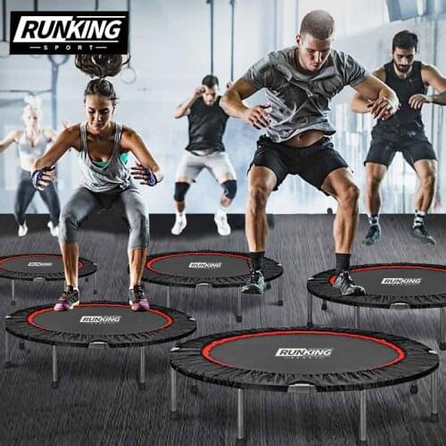 New High-end 40'' Black Foldable Portable Round Professional Fitness Adult Trampoline With Handrail Childrens Indoor Bounce Bed