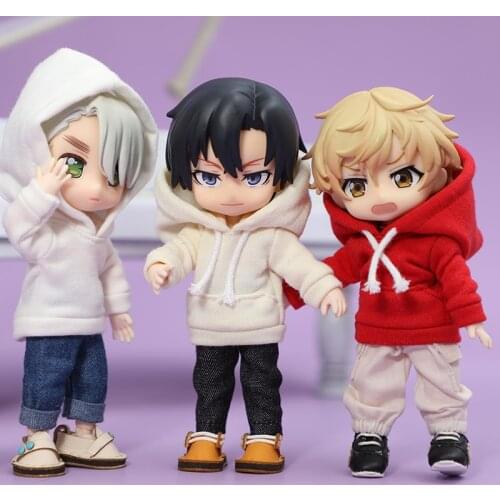 Obitsu11 OB11 doll clothes hoodie with big cap available for cu-poche OB11 accessoriesl shirts