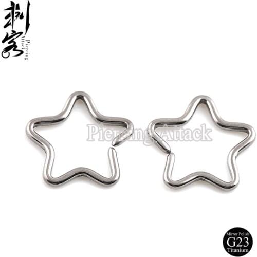 Highly Polished G23 Titanium Star Daith Earring Stud Earrings Lot of 10pcs Titanium Body Jewelry