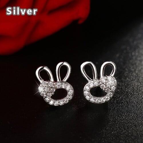 Silver rabbit earrings female temperament contracted earrings product of rabbit earrings fashion and personality