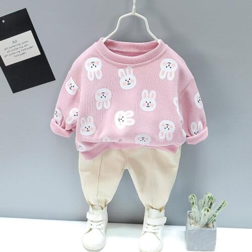 New Spring Autumn Children Boys Girls Clothing Suits Fashion Baby Cartoon Full Printe T-shirt Pants 2Pcs/Sets Toddler Tracksuit