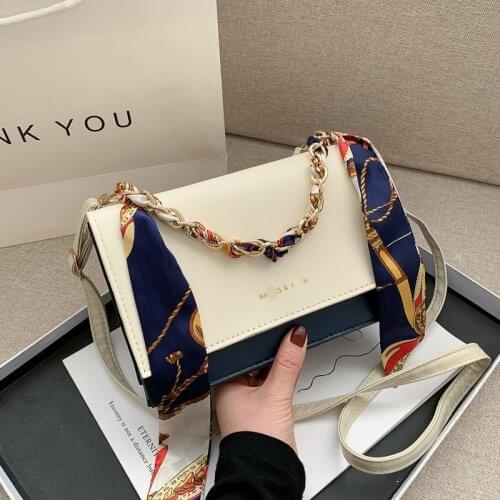 New women chain shoulder bag small square storage trend fashion messenger bag trend women portable silk scarf bag