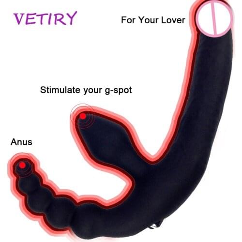 VETIRY Strapon Dildo Butt Plug Vibrator Sex Toys for Couple Double Penetration Realistic Penis Anal Dildos For Women Lesbian