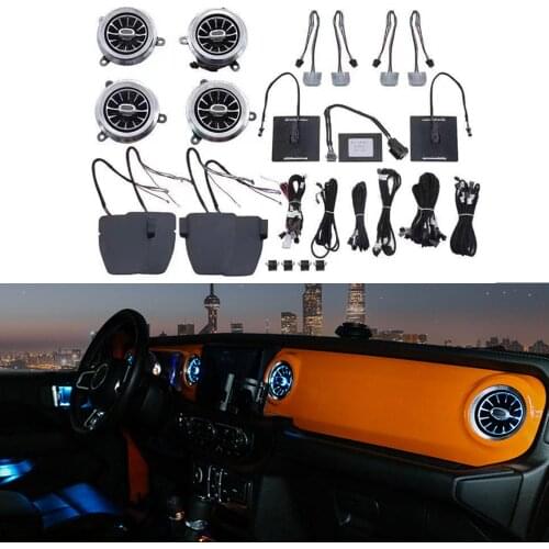 Turbine outlet LED Ambient Light For jeep Wrangler JL 2018-2020 front air condition vent center console door handle ambient lamp