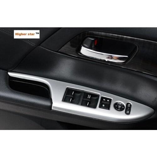 Higher star Car door internal armrest decoration scuff plate,window switch protection cover For Honda Accord 2014-2017
