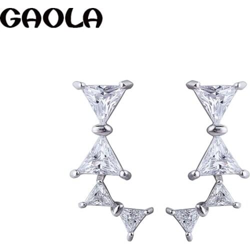 GAOLA High Quality Cubic Zirconia Bowknot Stud Earrings For Women Brincos Jewelry GLE6282Y
