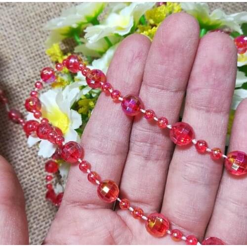 1M Sequins Clothes Beads Sequin PVC Beaded Fabric Blue Pink Green Lace Trim Sewing Doll Accessories Wedding Craft Supplies QY11