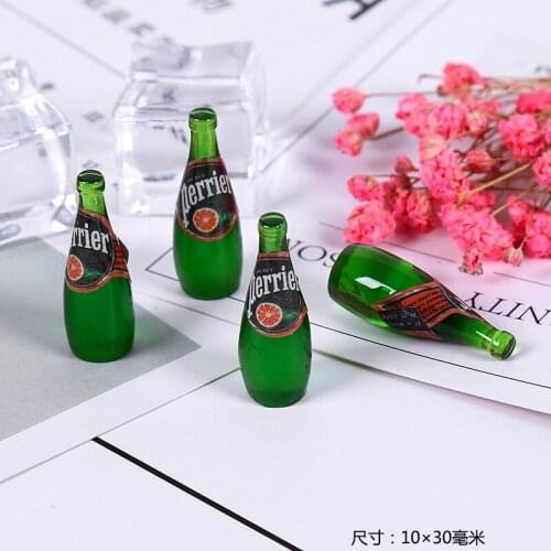 10pcs/lot 3D Resin Simulation Bottle Flatback Cabochon For Keychain Necklace Craft Ornament Miniature Home Decoration