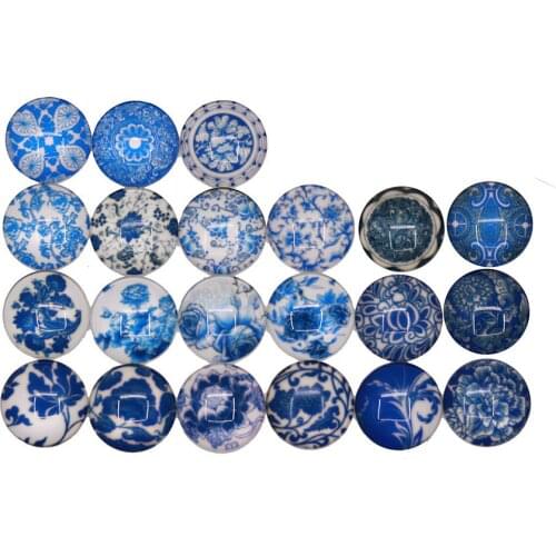 20mm Glass flat back button celadon jewelry DIY material accessories 10Pcs/Lot PB-0024