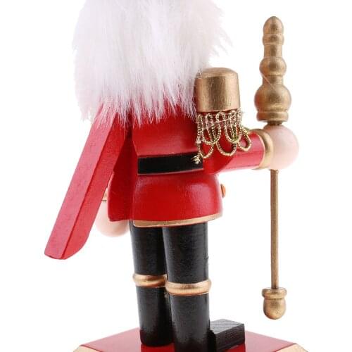20cm Classic Wooden Nutcracker Soldier Figures Model Puppet Home Decor Red