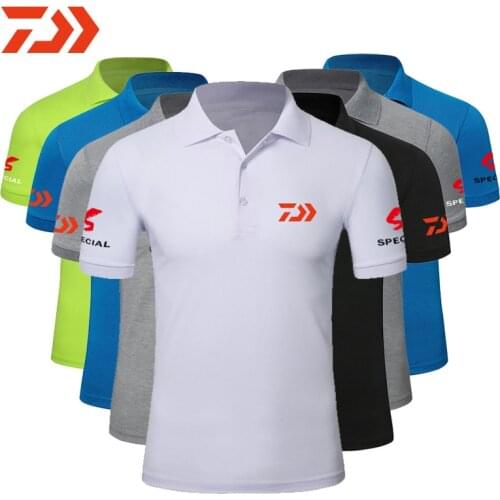 2019 DAIWA Fishing Lapel POLO Shirt Fishing Clothing Summer Short Sleeve Sunscreen Breathable Clothes Anti-UV DAWA Fishing Shirt