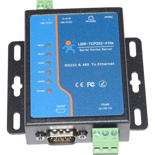 4pcs/lot USR-TCP232-410s Dual Serial RS485 RS232 to Ethernet Server TCP/IP Networking Built-in Webpage
