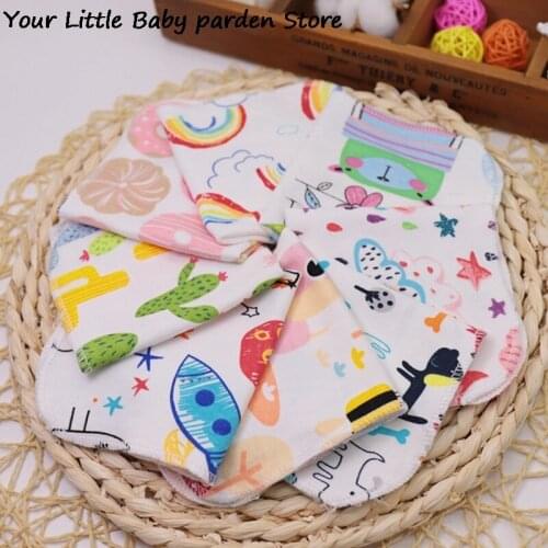 5pcs Mixed Baby Cartoon Handkerchief Nursing Towel Baby Washcloth Knitted Cotton Saliva Towel Feeding Wipes Baby Wash Cloth