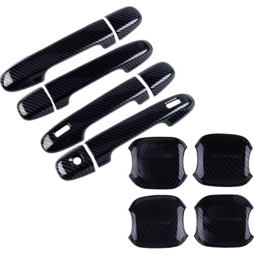 1Set Car ABS Carbon Fiber Style Exterior Door Handle Bowl Cup & Trim Cover Fit for Subaru Forester 2019 2020