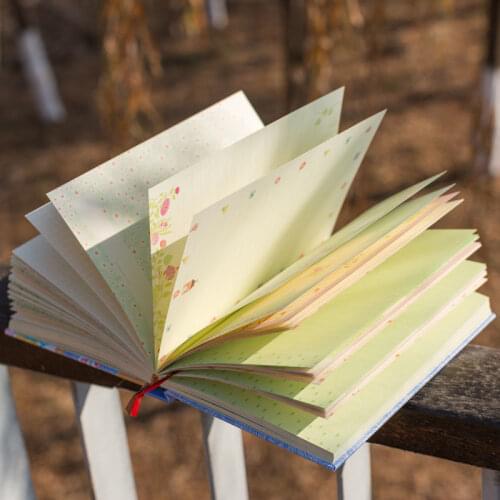 Notebook Color Page Illustration Diary Book Student Diary Note Gift Hard Surface Threaded Hand Account 32K Book