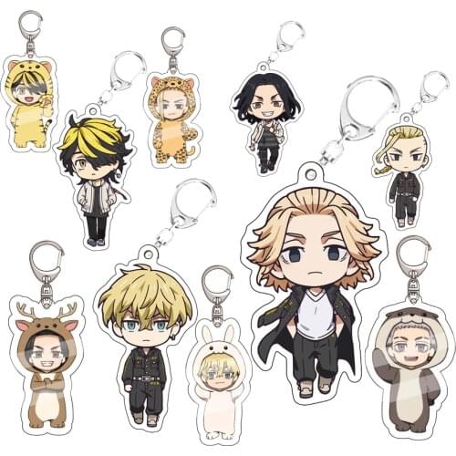 Anime Tokyo Revengers Keychain Manjiro Ken Takemichi Hinata Atsushi Chibi Kawaii Bag Pendant Fans Collection Prop Avengers Thing