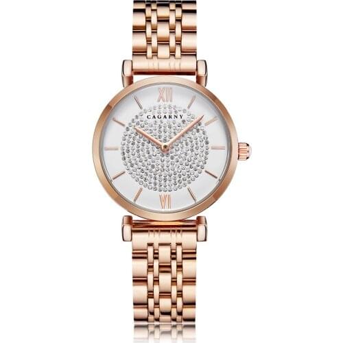 Women Watch Luxury Brand Waterproof Rose Gold Loyal Bracelet Watch Woman Quartz Full Diamonds Ladies Clock Female Dropshipping