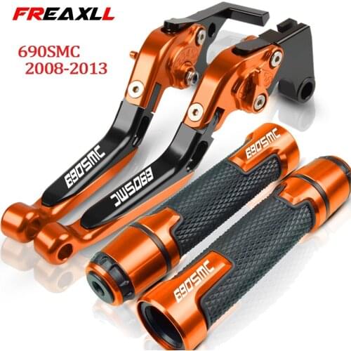 For 690 SMC 690SMC SMC-R 690SMC-R 2008 - 2013 2012 2011 2010 Motorcycle CNC Brake Clutch Lever+22MM Handle Grips Handlebar