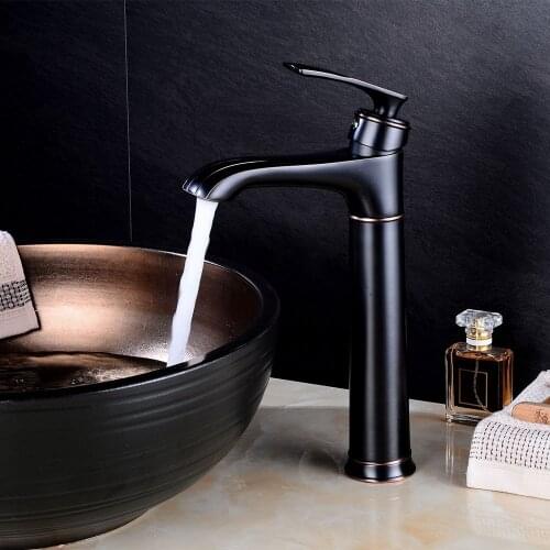 Dofaso vintage europe black basin faucet bathroom cold and hot mixer bathroom faucet Deck Mounted Vanity Basin Sink Mixer Tap