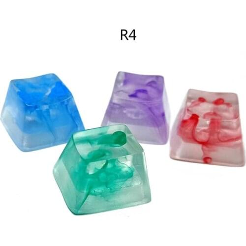 Gaming Keycaps Durable Transparent Smog Resin Keycap Cherry Profile R4 Design Key for Mechanical Keyboard MX Axis