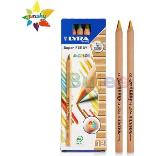 12pc 4 in 1 lyra multicolor color pencil rainbow drawing pencil magic scholar painting pencils kindergarten kids hand painting