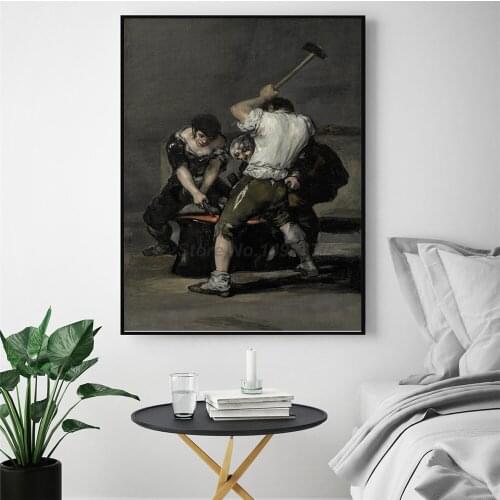 Franciscos Des Goyas Painting The Forge Oil Print Poster Canvas Modern Wall Art Picture For Living Room Home Decoration