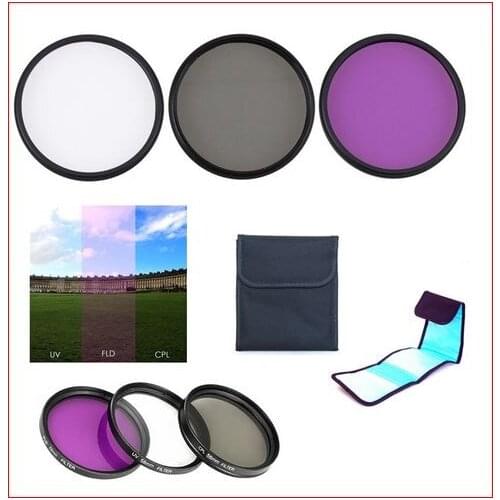 40.5mm/49mm/52mm/55mm/58mm/62mm/67mm/72mm/77mm UV CPL FLD Filter Kit for Sony A6500 A6400 A6300 A6100 A6000 A5100 A5000 NEX-6 NEX-5T NEX-3N Camera with 16-50mm lens