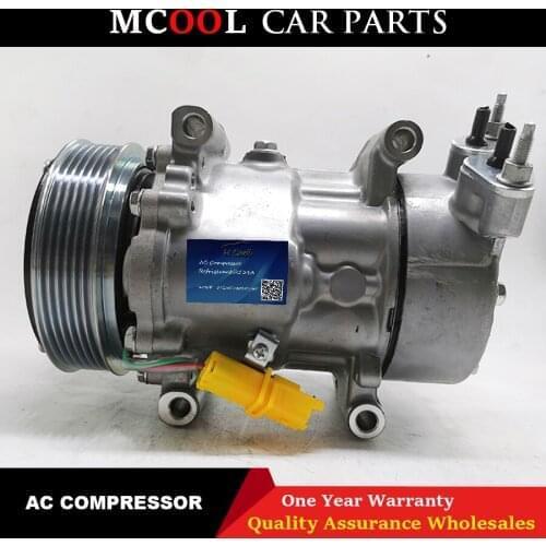 SD6v12 A/C AC Compressor For Peugeot 206 307 Citroen C2 C3 9646273880 9655191580 9655421780 9659231580 9682930280 9684480180 143
