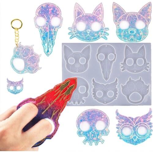 Handmade Cat Claw Skull Pendant Jewelry Handmade Silica Gel Mold Diy Key Chain Tool Cat Claw Ring Defense Cartoon Mold Material