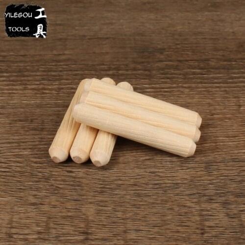 100 Pieces M8*50mm Round Dowelled Joint, Wooden Dowel, Wood Plug, Diameter 8mm Length 50mm