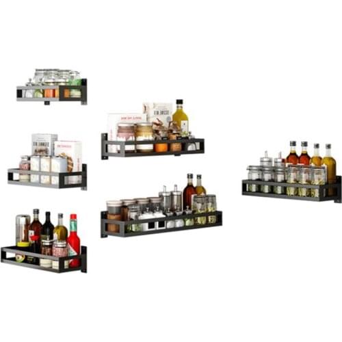 Stainless Steel kitchen rack, Kitchen Shelf, Seasoning Rack Holder Black 20-50cm