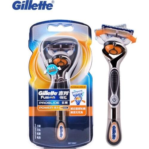 Genuine Gillette Fusion Proglide Flexball Power Razors Brands Men Electric Shavers 1 holder With 1 Blades Safety Razors
