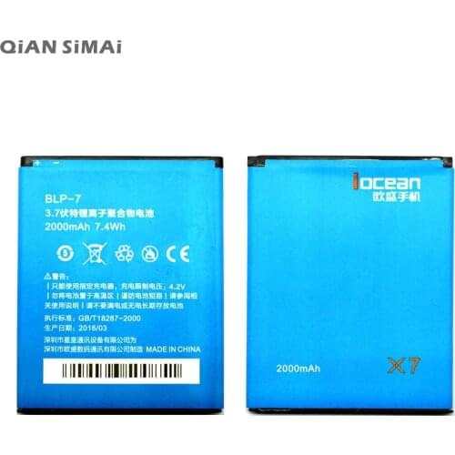 QiAN SiMAi BLP-7 2000mAh Replacement Battery For Iocean X7 Batterie Bateria Batterij + Tracking Code